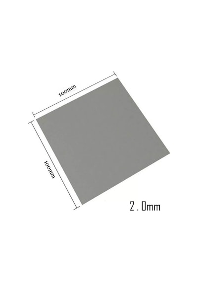 Wozlo 2 0mm 100x100mm Chipset Soğutucu Termal Pad Cep Telefonu Notebook Ps4 Ps5 Gri 13w/m K