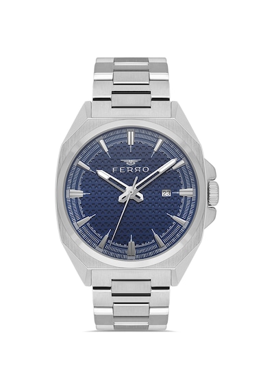 Ferro Fm43025a-a3 Quartz Çelik Gri Lacivert Kadran 42 Mm Erkek Kol Saati Gri