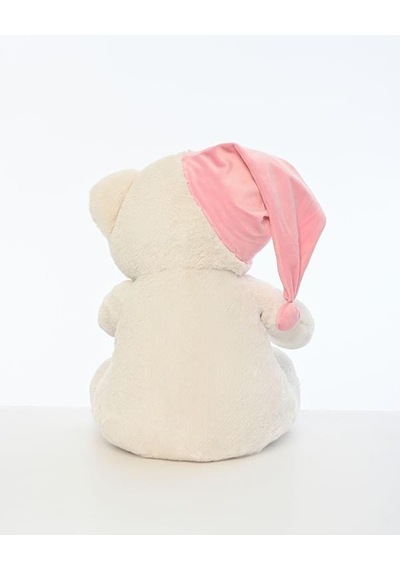 Pufu Toys Pelüş Uyku Arkadaşım Ayıcık 60 Cm Beyaz Pembe 03007 Krem