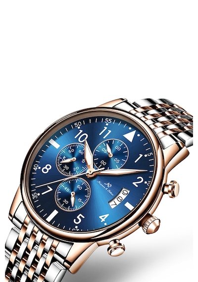 Kronen&söhne Blauform Mavi Kadran Rose Gold Çelik Erkek Kol Saati Gümüş - Rose Gold - Mavi