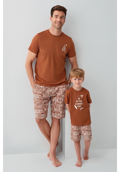 Arnetta Premium Garson Erkek Çocuk Cool Summer Rahat Kalıp %100 Pamuk Kısa Kollu Aile Pijama Takım Krem Arnetta Premium Garson Erkek Çocuk Cool Summer Rahat Kalıp %100 Pamuk Kısa Kollu Aile Pijama Takım Krem