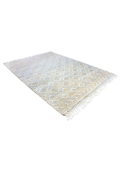 My Home Halı Oslo Iskandinav Şahane El Dokuma %100 Doğal Pamuk Yumuşak Sari Yıkanabilir Kilim Halı K2 Sarı