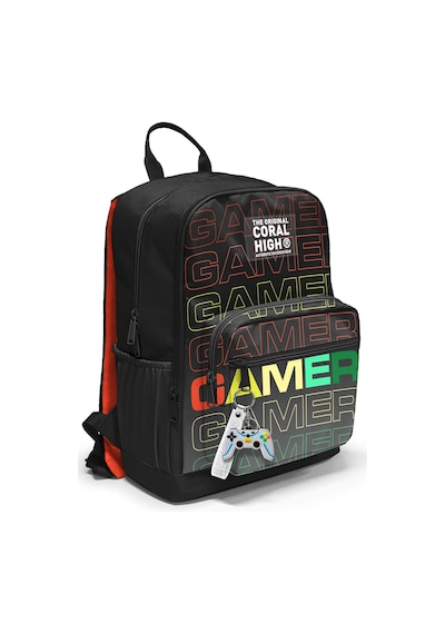 Coral High Dört Bölmeli Siyah Gri Gamer Ortaokul Çantası - Erkek Çocuk
