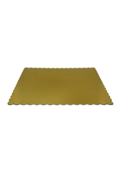 Omeyva Dikdörtgen Kalın Altın Pasta Kek Turta Altlığı Tabanı - 26x37 Cm. - 5 Adetlik Paket Altın