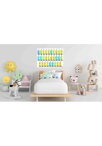 Alfabe 3. Ve 4. Sınıf Cetveli 50x70 Cm Karton 01 Çok Renkli