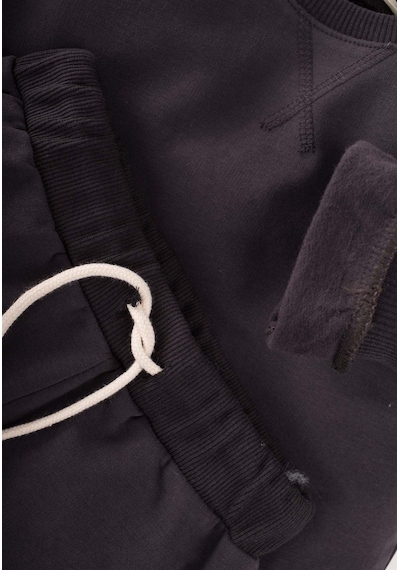 Cigit Basic Karyoka Detaylı Sweatshirt Takım 3-8 Yaş Antrasit Antrasit