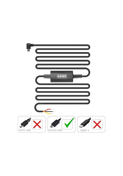 Pt01 D5 / D6 Uyumlu Micro Usb Park Modu Bağlantı Kiti Akü Sigorta Park Modunda Kayıt İçin Bağlantı Kablosu