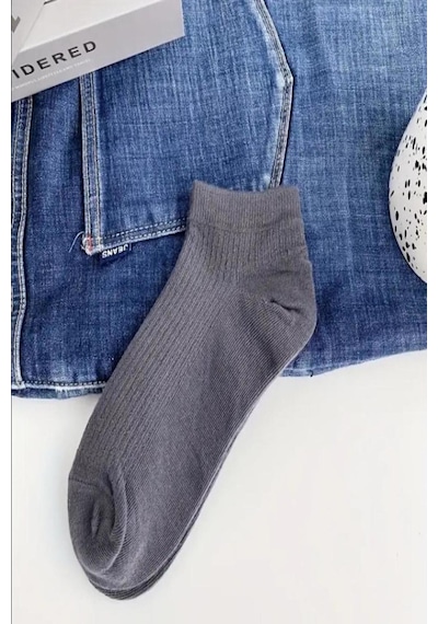 Ozzy Socks 6 Çift Pamuklu Çizgili Derbili Patik Çorap Çok Renkli Konfor Seti Çok Renkli