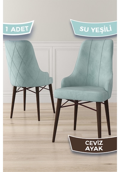 Canisa Neta Serisi, 1.sınıf Babyface Kumaş Su Yeşili Sandalye, Ceviz Gürgen Ayak Su Yeşili Sandalye Ayaklar Ceviz
