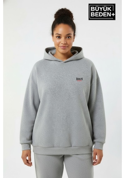 Süperlife Kadın Büyük Beden Brooklyn 1970 Baskılı Kapüşonlu İnce Sweatshirt Spr26bswk964 Gri Melanj Süperlife Kadın Büyük Beden Brooklyn 1970 Baskılı Kapüşonlu İnce Sweatshirt Spr26bswk964 Gri Melanj