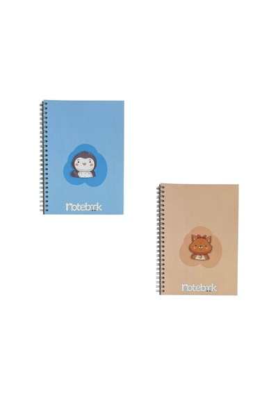 A5 Spiralli Sevimli Defter 40 Yaprak 4'lü Tamamı Çizgisiz