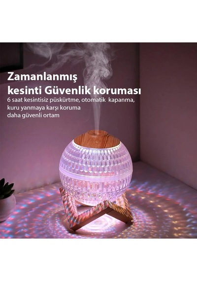 Sx-e346 Premium Küre Tasarımlı Oda Nemlendirici Led Ambiyans Işıklı Soğuk Buhar Difüzör