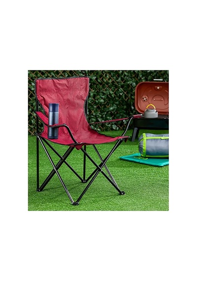2 Sandalyeli Katlanır Kamp Seti 60x40 Cm Masa Ve Sandalye Bordo