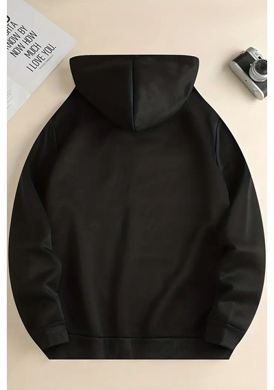 Uyguntarz Pattern Baskılı Unisex Oversize Sweatshirt siyah