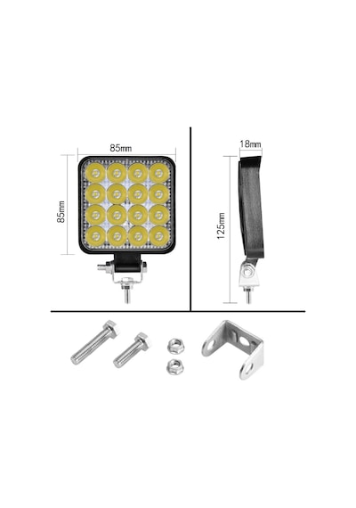 4 Adet 11x11 16 Led Kare Off Road Traktör Tir Kamyon Sis Fari Sis Lambasi Çalisma Lambasi Projektör