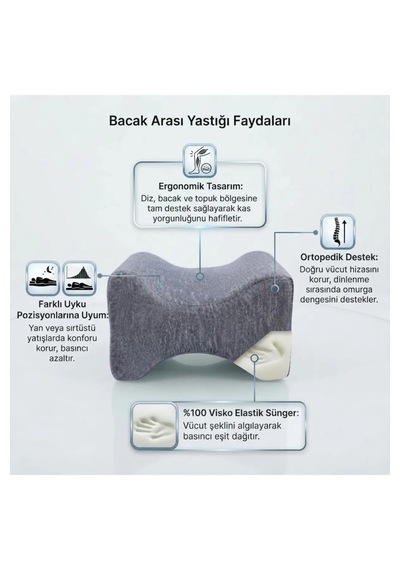 Diz Arası Yastık Antrasit