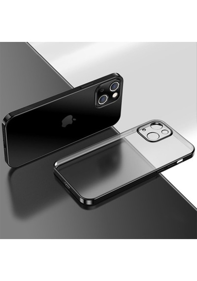 Apple Uyumlu iPhone 13 6.1Inç Renkli Kenar Seffaf Kilif Kamera Korumali Silik 283750535 - Renk / Kirmizi