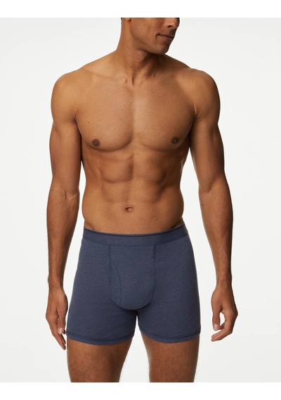 Marks & Spencer Saf Pamuklu 5'li Cool & Fresh Trunk Seti T14004843f Mavi