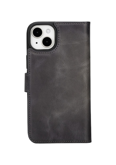 Apple Uyumlu   iPhone 15 Plus Deri Cüzdanlı Kılıf   Mwwn Vs4ef Gri