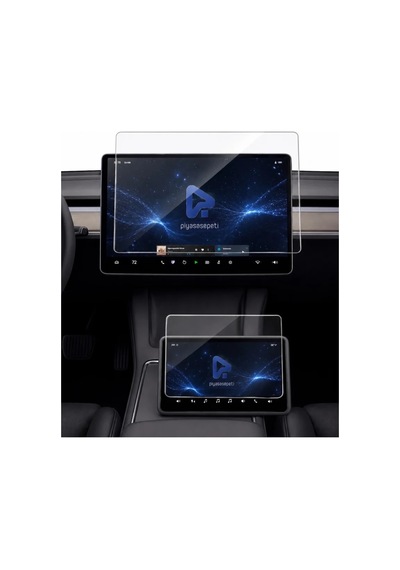 Tesla Model Y Juniper İçin Mat Nano Multimedya Ve Arka Yolcu Ekranı Uyumlu 9h Mat Nano Ekran Koruyucu