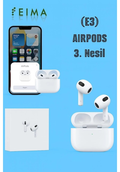 Eıma E3 Kablosuz Bluetooth Kulaklık Apple Uyumlu AirPods 3. Nesil Çok Renkli