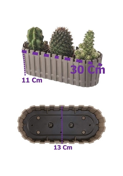 3 Adet Akasya Saksı, Bahçe Balkon Saksı, Çit Saksı 30 Cm
