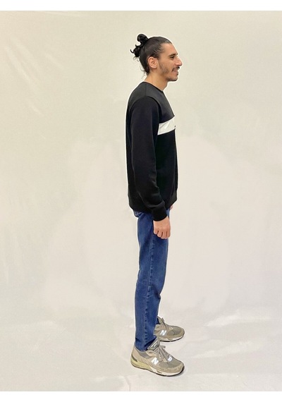 Erkek Bisiklet Yaka Rahat Kalıp 3 İplik Kalın Garnili Sweatshirt Spr24sw35 Siyah Erkek Bisiklet Yaka Rahat Kalıp 3 İplik Kalın Garnili Sweatshirt Spr24sw35 Siyah