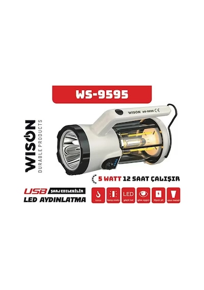 Profesyonel El Feneri &amp Kamp Lambası 5w 5570 Beyaz