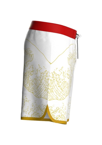 Pose I Down Golden Wave Boardshort Erkek Fizik Ve Deniz Şortu Beyaz