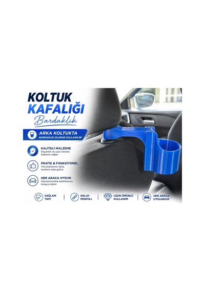 Araç Koltuk Arkası Bardaklık , Araç Mavi Şişe Ve Bardak Tutucu , Kafalık Universal Oto Bardaklık
