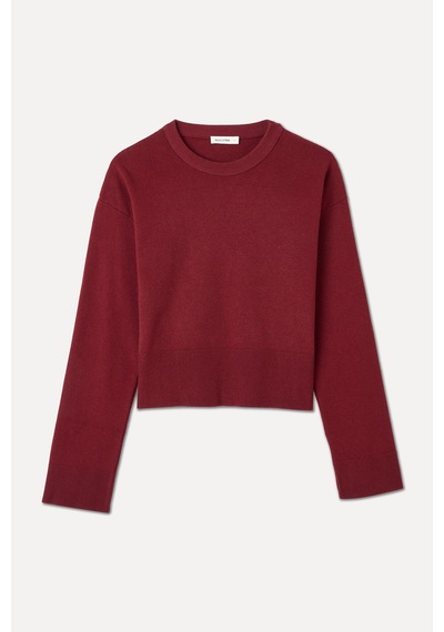 Mudo Kadın Kadın Bordo Loose Fit Bisiklet Yaka Kazak 1263228
