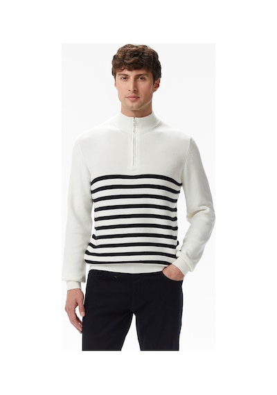 Nautica Erkek Krem Classic Fit Kazak Çizgili S57216t Krem