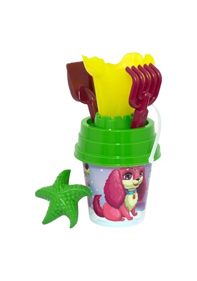 Desenli Yuvarlak Kale Kova Ve Aksesuarları - Sevimli Köpek Desenli 1pcs