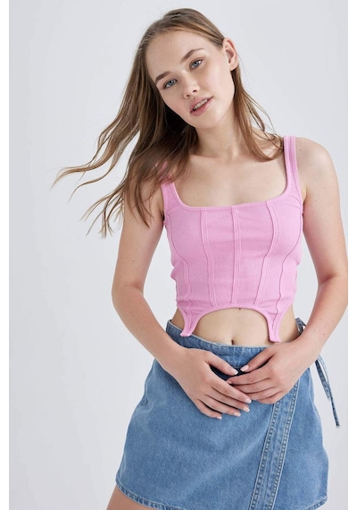 Defacto Coool Fitted Korse Görünümlü Fitilli Kaşkorse Atlet A8762AX23SMPN179