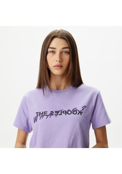 The Kooples Kadın Baskılı Bisiklet Yaka Mor T-shirt
