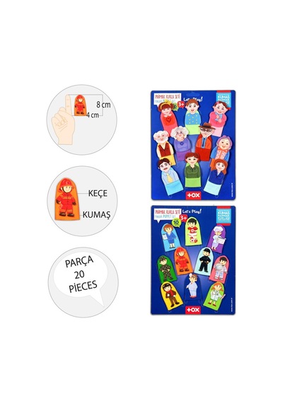 2 Set 20 Parça Tox Meslekler Ve Aile Üyeleri 20 Parça Parmak Kukla