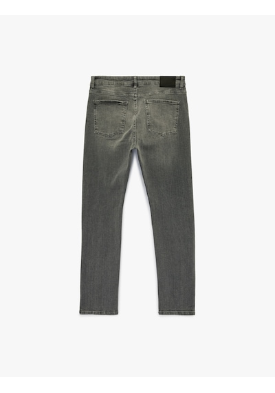 Koton Normal Bel Pamuklu Slim Fit Jean Pantolon - Brad Jean Gri 6sam40056nd Gri