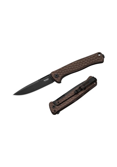Lionsteel Emmet Em01a Eb Old Black Blade Magnacut Earth Aluminium Hammertone Kamp Çakı Kahverengi