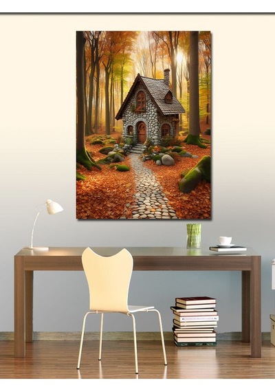 Kanvas Tablo Orman İçindeki Ev 70cmx100cm