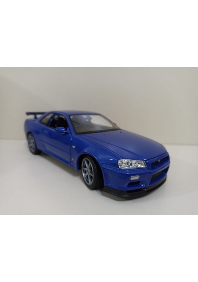 Nissan Skyline Gtr R34 Blue 1 24 Ölçek Model Araba