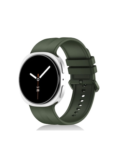 Samsung Galaxy Watch 9 40mm Uyumlu Krd-159 22mm Silikon Kordon - Yeşil