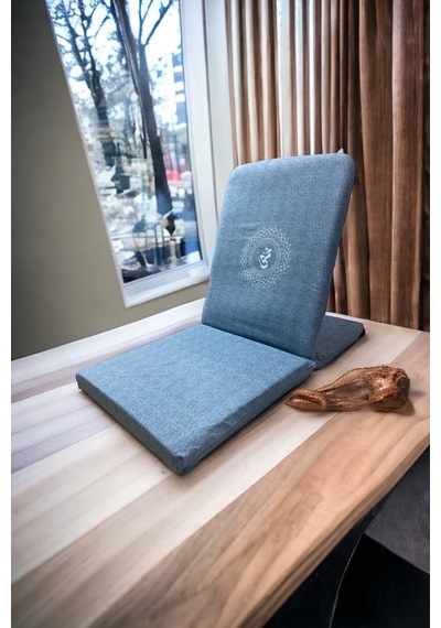 Remege Mandala Baskılı Backjack Meditasyon Sandalyesi Mavi Mv2024