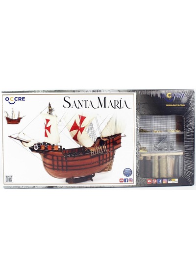 Occre 12010 1/50 Ölçek, Santa Maria, 53 Cm. Yelkenli İspanyol Keşif Gemisi, Ahşap Model Kiti