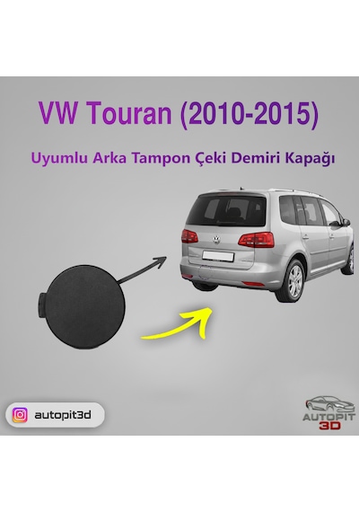 Vw Touran 2010-2015 Uyumlu Arka Tampon Çeki Demiri Kapağı