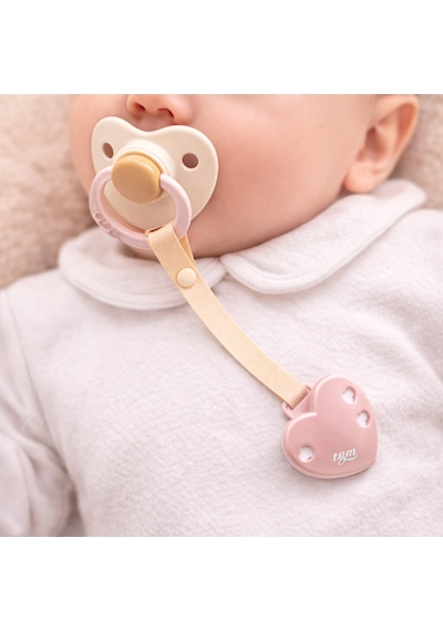 Tgm Baby Kalpli Emzik Askısı Ve Diş Kaşıyıcı Askısı Özel Taşıma Kablı Açık Pembe