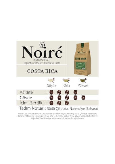 Noire Costa Rica 1000g %100 Arabica Single Origin Çekirdek