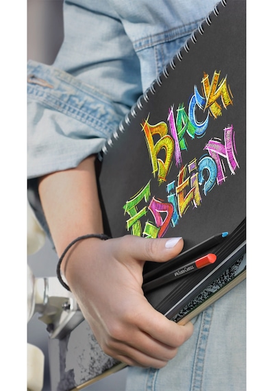 Faber-Castell Black Edition Boya Kalemi, 24 Renk, Siyah Kağıda Uyumlu, Ergonomik Üçgen Gövde