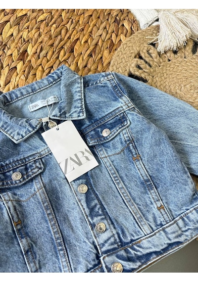 Noble Kids Kız Çocuk Klasik Denim Ceket Mavi Kot Mavisi