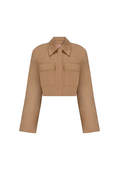 Whenever Company Camel Renk Koton Crop Ceket Camel