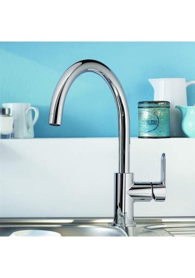 Bauedge Tek Kumandalı Spiralli Eviye Bataryası - 30536000 Krom